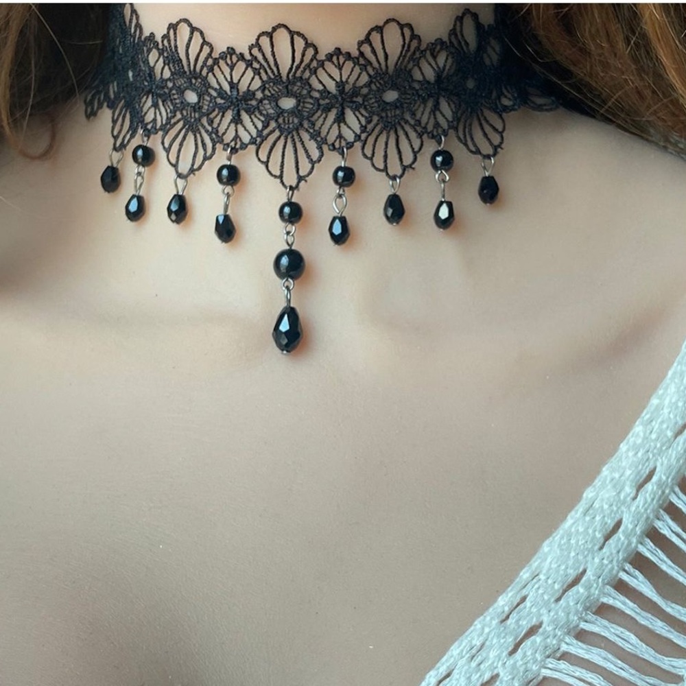 NWT black lace choker necklace